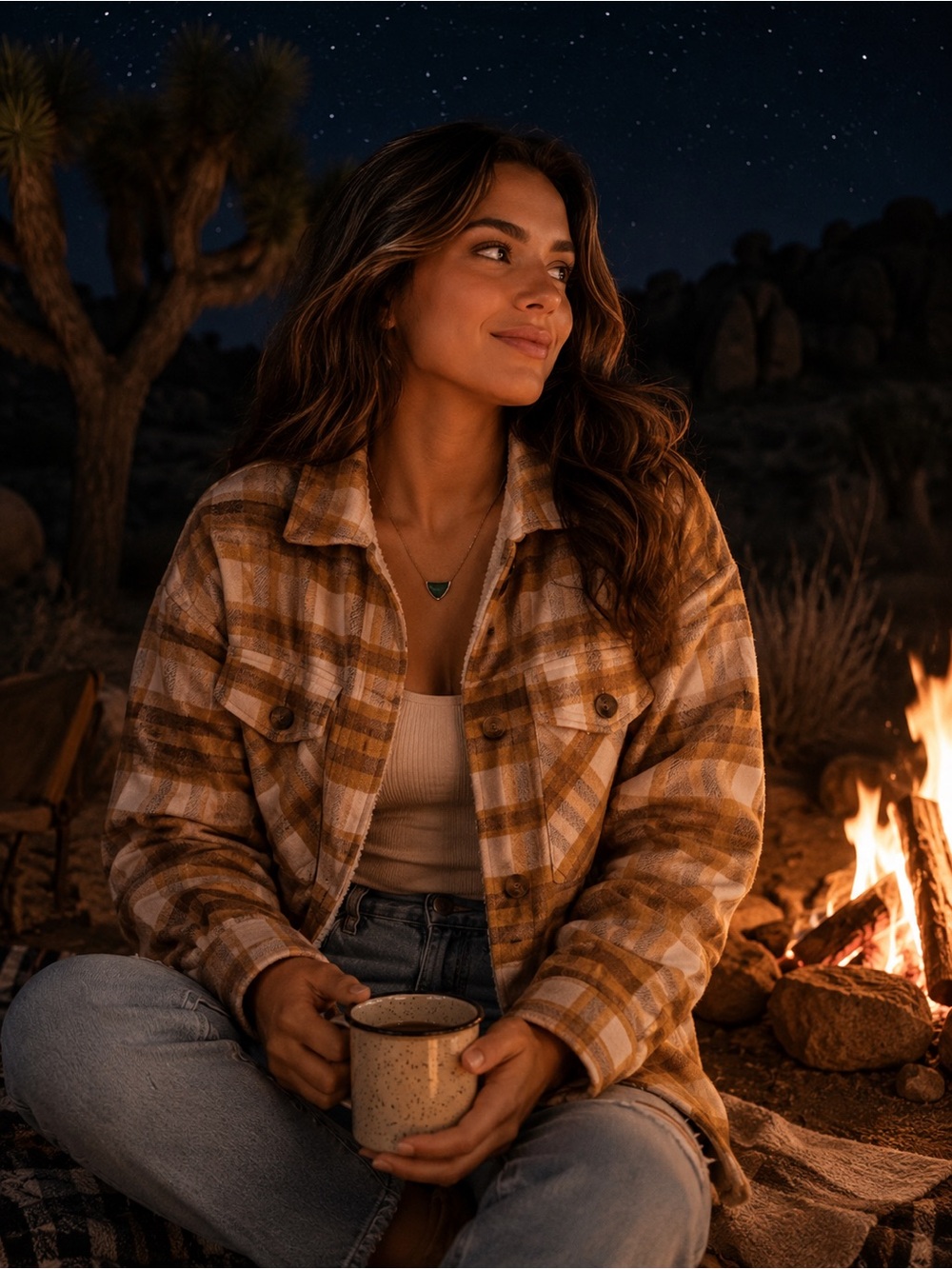 Love Tree Cozy soft plaid jacket
